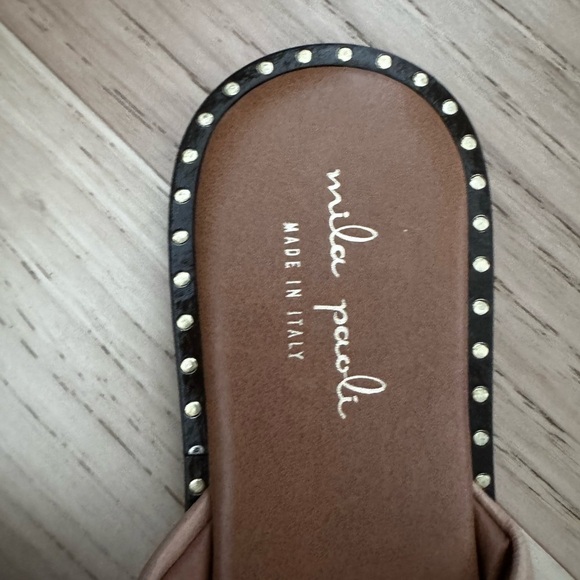 Mila Paoli Brown Leather Slide Sandals Made in Italy Size 9.5 - Picture 8 of 9